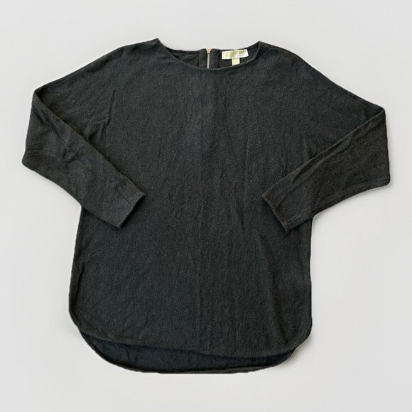 Michael Kors Long Sleeve Charcoal Gray Sweater Zipper Back Womens Size Large - Picture 1 of 6